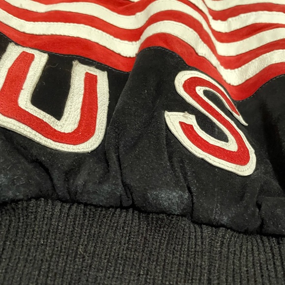 SPECTACULAR “PELLE CUIR” USA AMERICAN FLAG LEATHER & SUEDE VINTAGE JACKET SIZE S - Picture 7 of 16